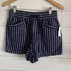 Navy Striped Shorts